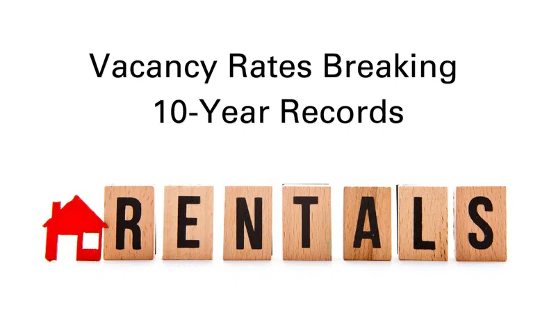 Which capital city has broken the record for vacancy rates?