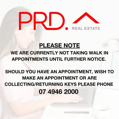 We're not accepting walk-in appointments for the meantime cover