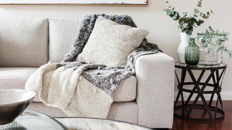 Rug on top of couch