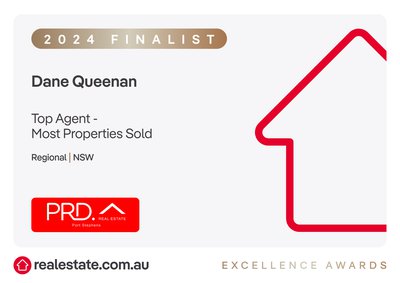 PRD Port Stephens Celebrates Dane Queenan’s Top 3 Rankings in the 2024 realestate.com.au Awards For Excellence cover