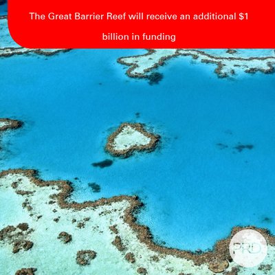 The Great Barrier Reef will receive an additional $1 billion in funding cover