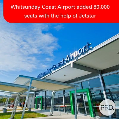 Whitsunday Coast Airport added 80,000 seats  with the help of Jetstar cover