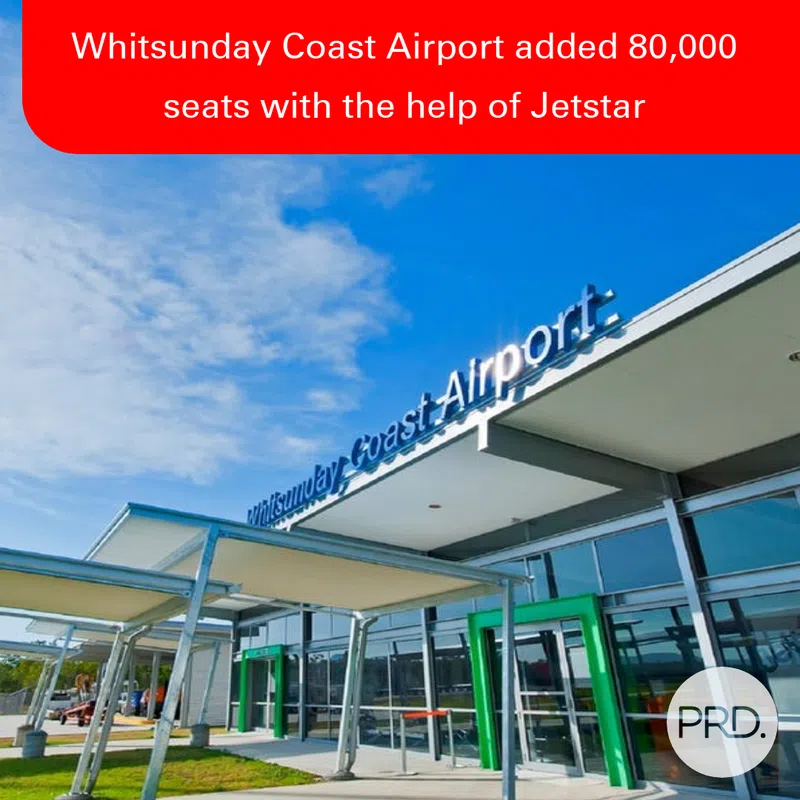 Whitsunday Coast Airport added 80,000 seats  with the help of Jetstar