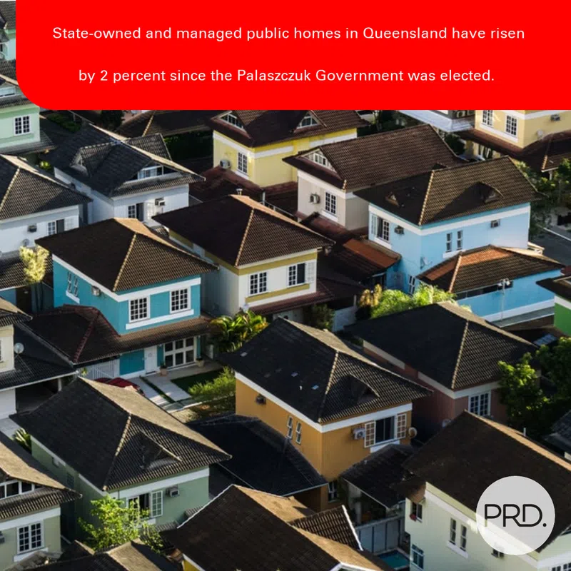 State-owned and managed public homes in Queensland have risen by 2 percent since the Palaszczuk Government was elected.